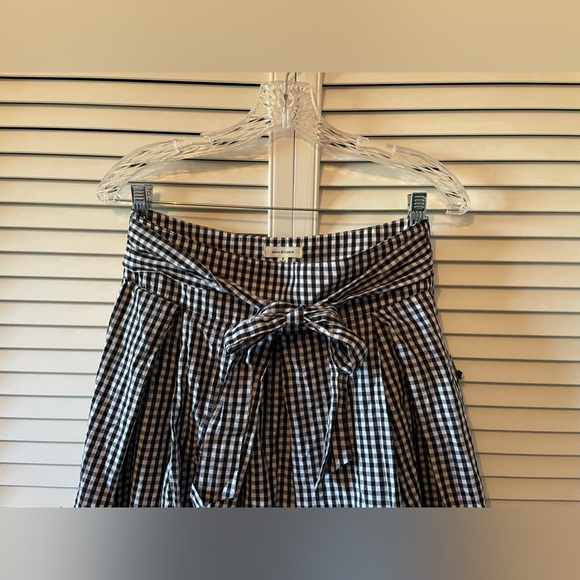 Max Studio Gingham Black White Midi Skirt Hi Low Tie Front Size 8 Lightweight - Picture 12 of 16